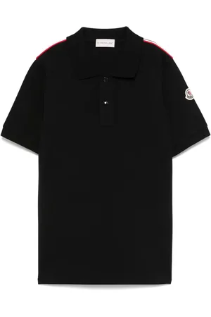 Moncler Playera tipo polo con ribete de rayas
