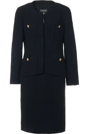 CHANEL Traje de falda sin cuello