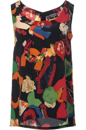 CHANEL Camiseta con estampado floral