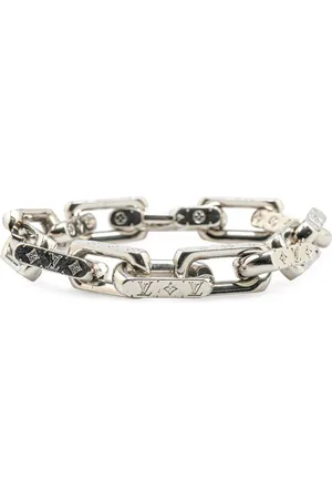 LOUIS VUITTON Pulsera de cadena con monograma de plata 2020
