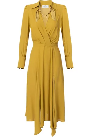 Elisabetta Franchi Vestido midi con mascada de joya