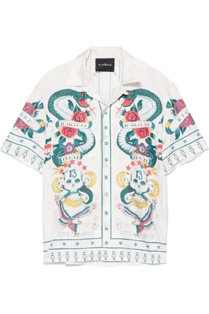 John Richmond Camisa de seda con estampado gráfico