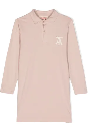 The Animals Observatory Vestido con cuello polo Dragon con logo estampado