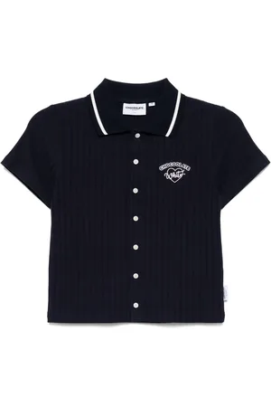 Chocoolate Playera tipo polo tejida de canalé