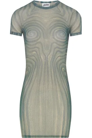 Jean Paul Gaultier Vestido con estampado de espiral