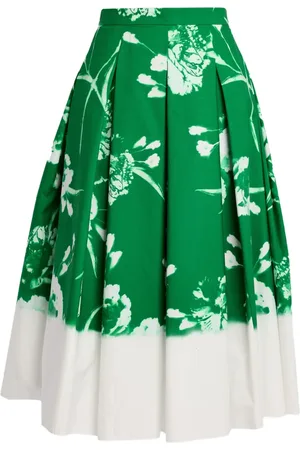 Erdem Falda midi con diseño plisado y estampado floral