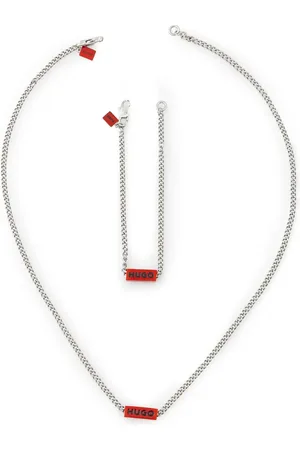 HUGO BOSS Set de collar y pulsera con dije del logo