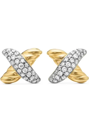 David Yurman Aretes Petite X en oro amarillo de 18kt con diamantes de 8.4mm