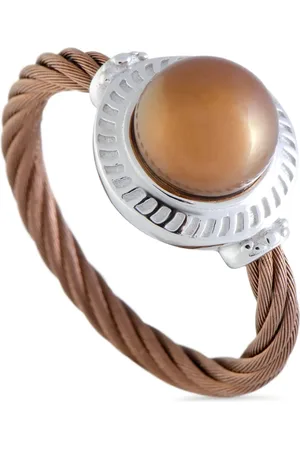 Charriol Anillo en acero inoxidable con perla