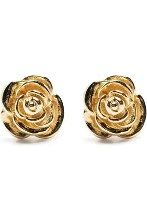 Stolen Girlfriends Club Aretes Rose Bud bañados en oro de 18kt