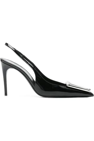 Saint Laurent Zapatillas de charol con tira trasera y tacón de 95mm