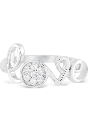 LB Exclusive Anillo Love en oro blanco de 14kt con diamante