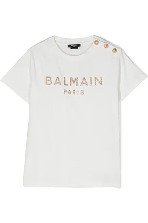 Balmain Playera con logo y glitter