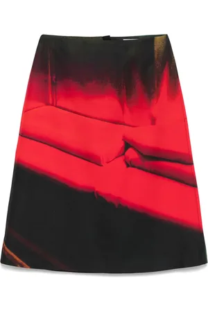 Jil Sander Falda midi con estampado