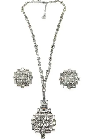 Dior Aretes y collar con dije Art Deco 1970