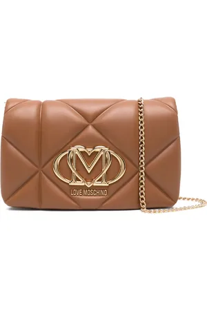 Moschino Bolsa de hombro pequeña con placa del logo