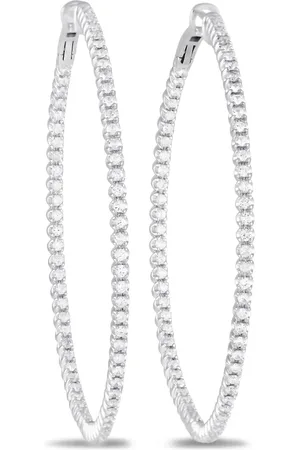 LB Exclusive Arracadas en oro blanco de 14kt con diamante