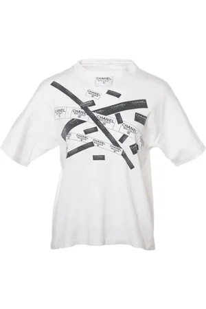 CHANEL Playera con franja del logo