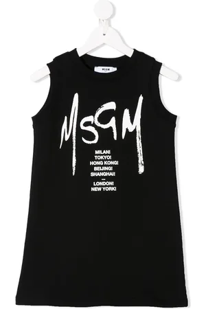 Msgm Vestido sin mangas con logo estampado
