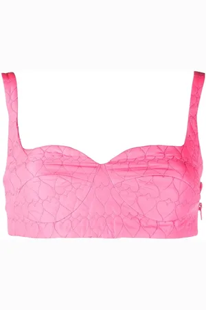 Marco Rambaldi Top estilo bralette con motivo de cuadros