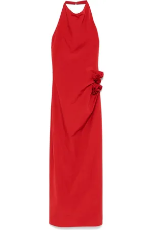 MAGDA BUTRYM Vestido midi con aplique floral