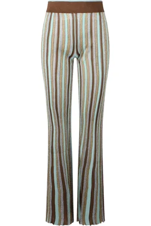 CIRCUS HOTEL Pantalones acampanados con rayas estampadas