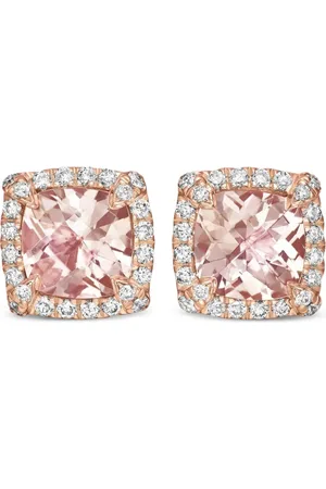 David Yurman Aretes Petite Chatelaine en oro rosa de 18kt con diamantes y morganita (5mm)