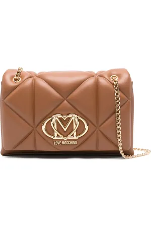 Moschino Bolsa de hombro mediana con placa del logo