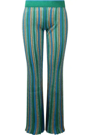 CIRCUS HOTEL Pantalones acampanados con rayas estampadas