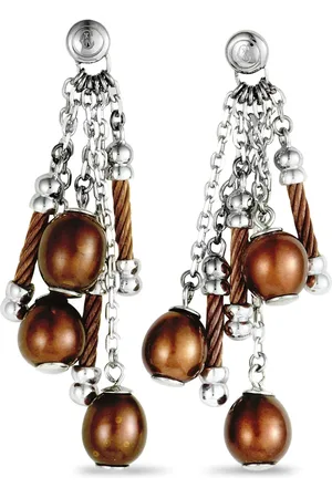 Charriol Aretes con detalles de perlas