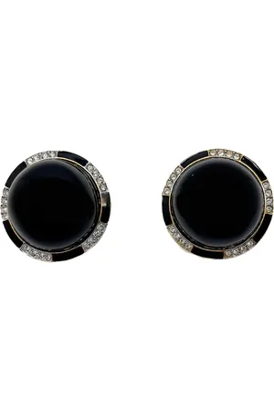 JENNIFER GIBSON JEWELLERY Aretes Art Deco Dome de x Kenneth Jay Lane 1980