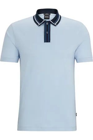 HUGO BOSS Playera tipo polo con ribete de rayas
