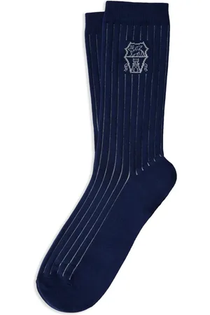 Brunello Cucinelli Calcetines tejidos con logo en intarsia