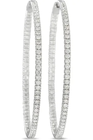 LB Exclusive Arracadas Inside-Outen oro blanco de 14kt y diamante