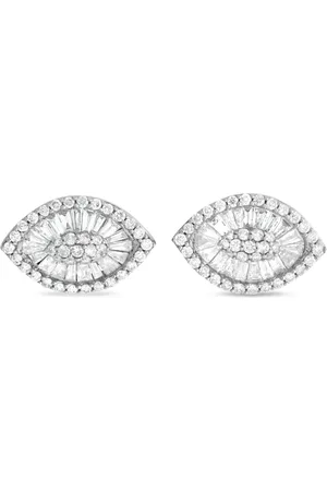 LB Exclusive Aretes en oro blanco de 14kt con diamante