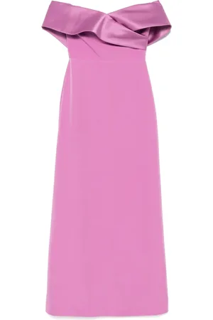 RHEA COSTA Vestido largo con hombros descubiertos