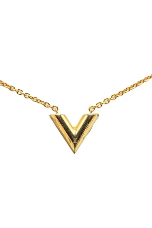 LOUIS VUITTON Collar Gold Plated Essential V Necklace 2019