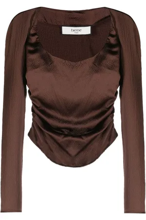 Elleme Top de seda con cuello redondo