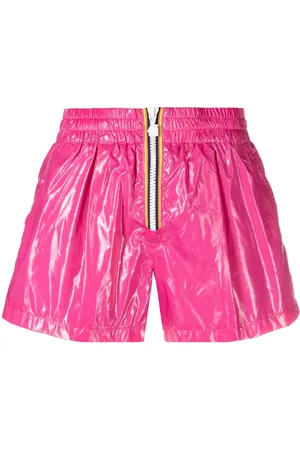K-Way Shorts con cierre y efecto brillante
