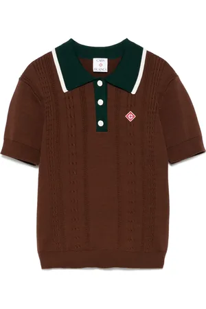 Casablanca Playera tipo polo en tejido de ochos