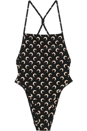 Marine Serre Traje de baño con luna estampada
