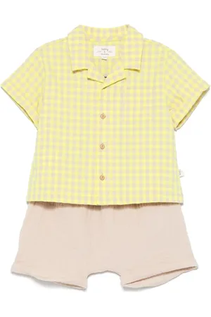 TEDDY & MINOU Set de camisa y shorts con motivo de cuadros