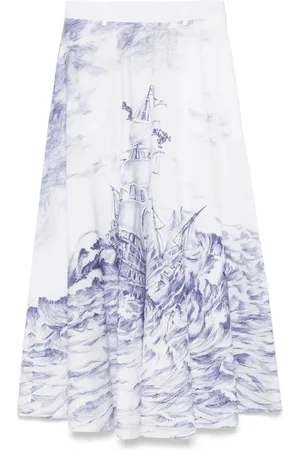 Moschino Falda larga con ilustración estampada de x Popeye and Olive Oyl