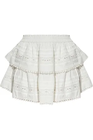 LOVESHACKFANCY Falda corta bordada