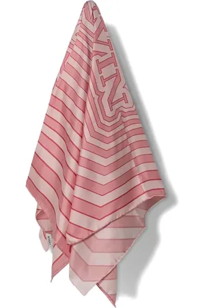 Lanvin Mascada de seda con motivo de rayas y logo