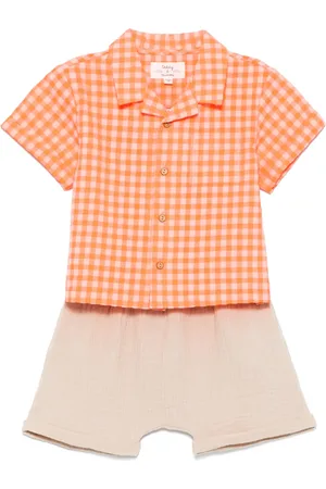 TEDDY & MINOU Set de camisa y shorts con motivo de cuadros