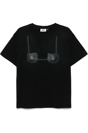 GCDS Playera con brasier estampado de x Hello Kitty