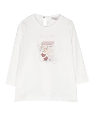 MONNALISA Playera con cuello redondo y logo estampado