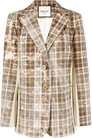 Elleme Blazer con botones y cuadros estampados