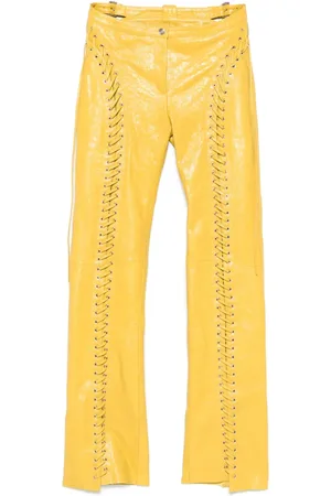 BLUMARINE Pantalones con efecto agrietado de piel